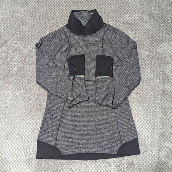 Lululemon 1/2 Zip Pullover Women 6 Mini Check Pique Black Reflect Athleticwear - Picture 9 of 9